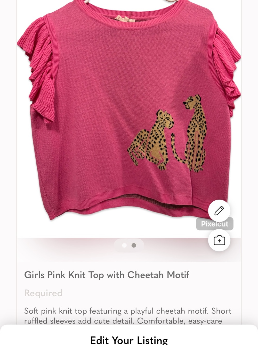Entro women’s Hot Pink Knit Top with Cheetah Motif